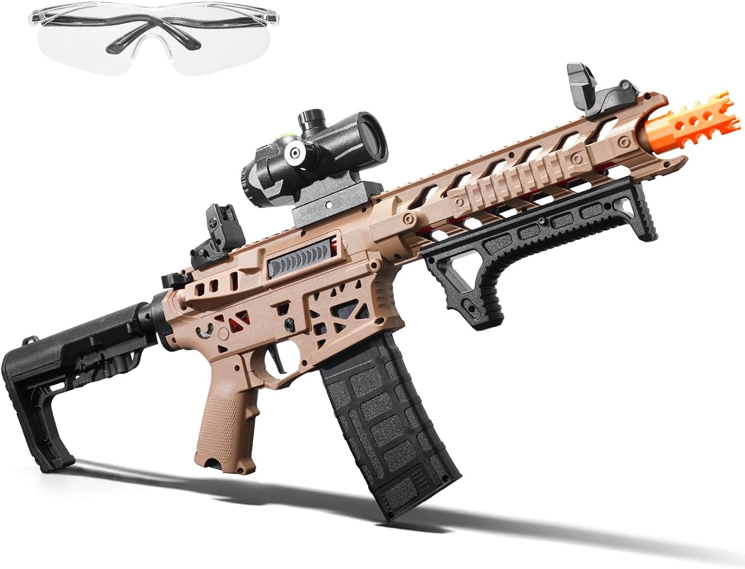 JellyBullet Automatic Blaster, Nylon Body, 200 FPS Automatic Repeating & Single Mode, Pre-Feeding Magazine, Ages 18+ (ARSND15)