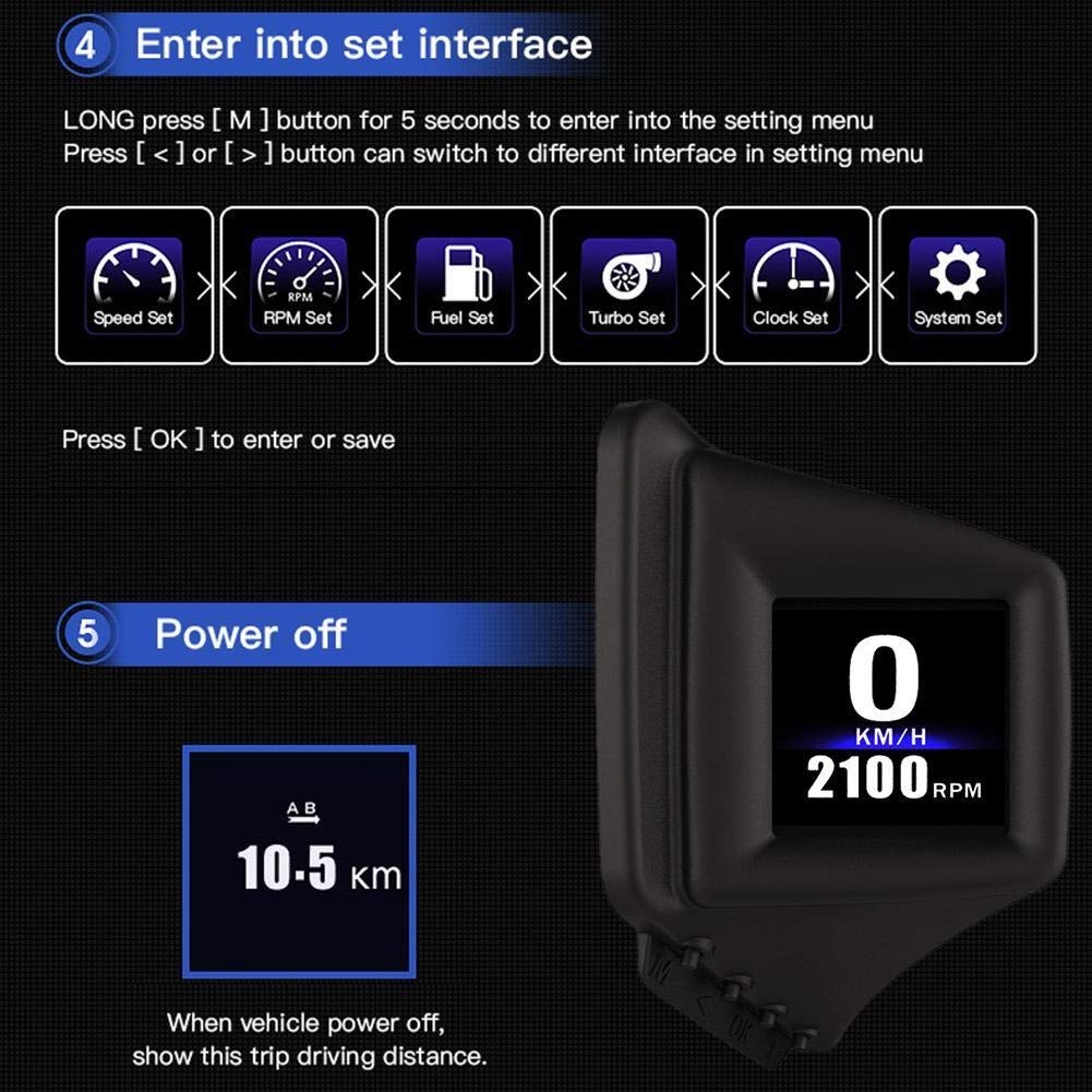 Head Up Display Auto Hud OBD Dual System HUD wyświetlacz samochodowy head-up cyfrowy licznik prędkościomierza Overteed Alarm Car Speed Projector