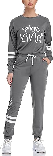 CUNYI Conjunto de sudadera de dos piezas para mujer de manga larga sin botones pantalones deportivos con cordón