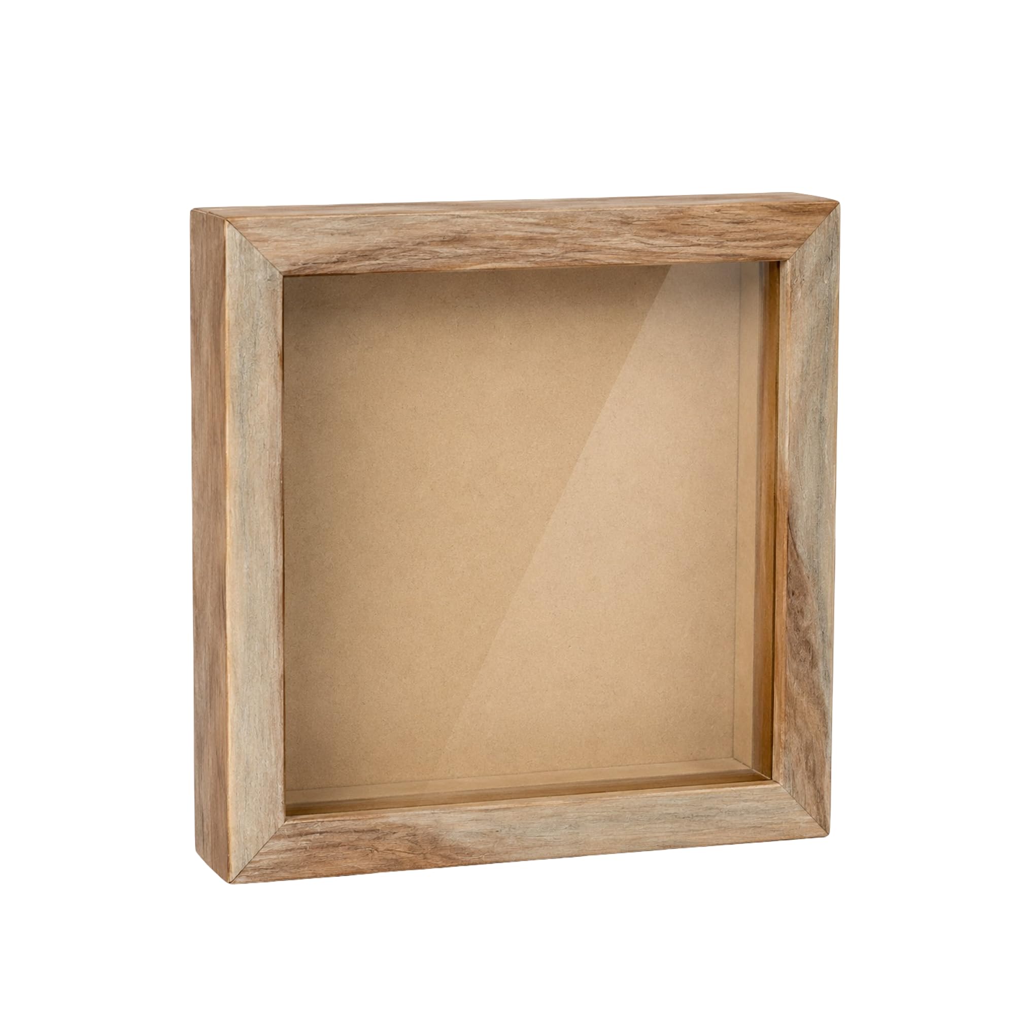 Serein Light Sheesham Wood Shadow Box Picture Frame with Glass Front | 9 x 9 Inch Decorative Display Frame for Photos, Keepsakes, Collectibles & Memories | Wall Hanging & Tabletop Home Office Décor