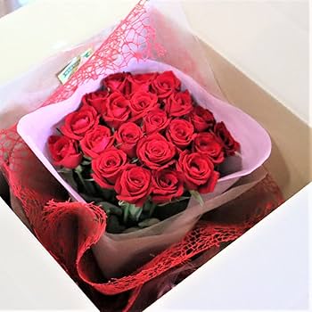 Amazon｜PURIZA 生花 花束 高級赤バラ20本 バラ本数セレクト 母