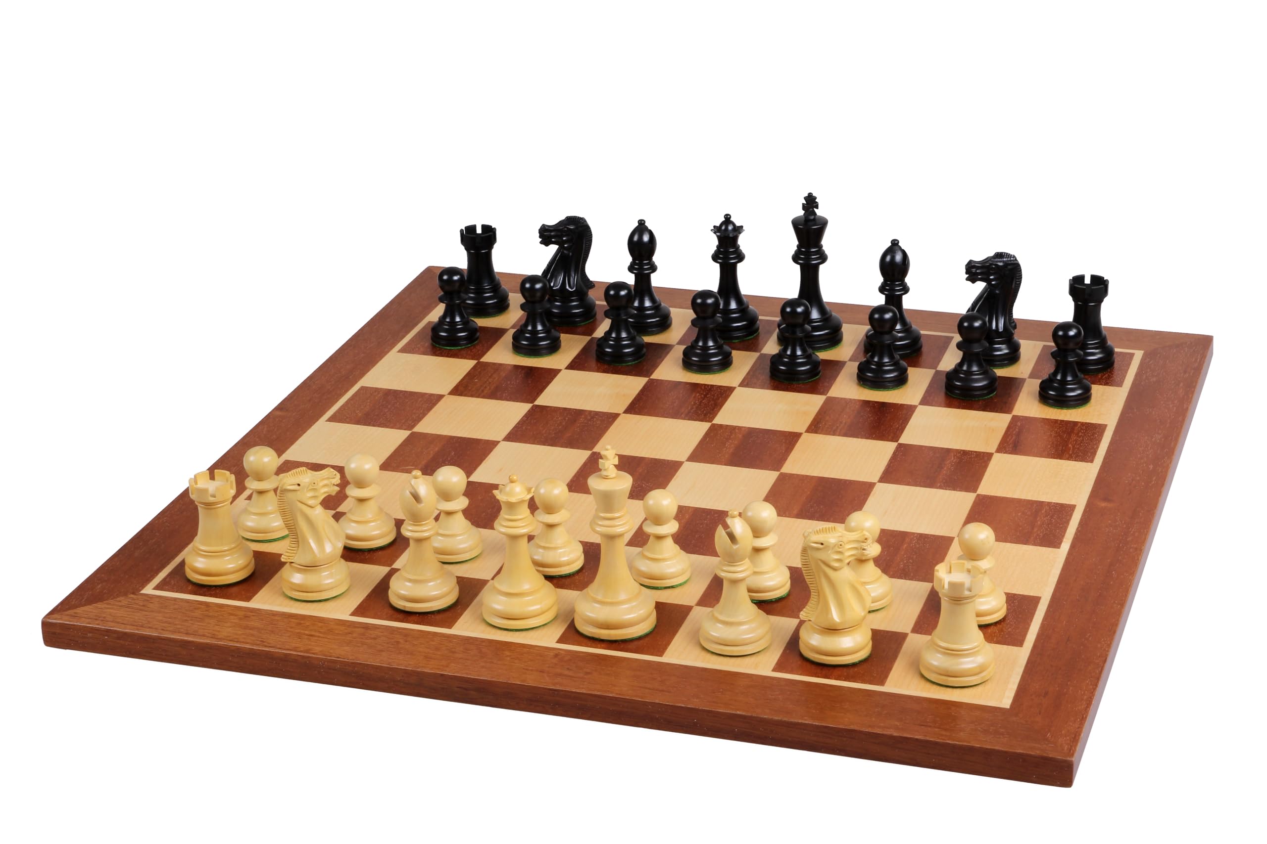 Sunrise Chess | Échiquier n° 5 | Pas de coordonnées | Acajou/Sycomore | Incrustations | Tableau de Tournoi | Design élégant | Idée Cadeau | pour Les nombres Moyens | Dimensions du Terrain : 50 mm
