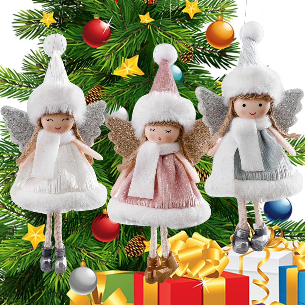 Ange De Noël à Suspendre Pour Poupée 3 Pièces Portant Un Bandeau Arbre