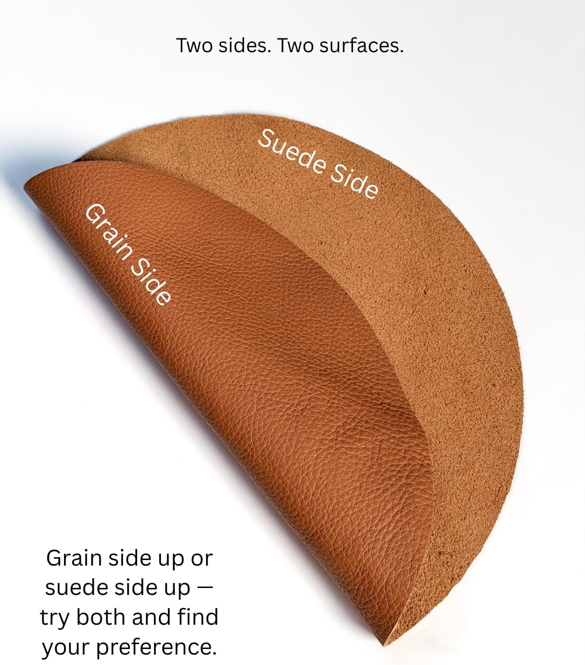 Premium Leather Turntable Slipmat — 11.5" Full-Grain Cowhide Platter Mat | Anti-Static | Dual-Sided Grain & Suede | Fits Audio-Technica, Pro-Ject, Rega & More (Cognac)