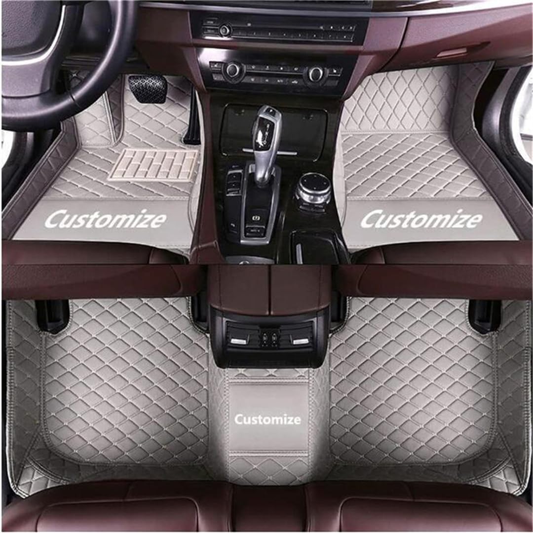 Custom car Floor mats Suitable for 98% car Truck SUV,car mats All Weather Personalized,Full Coverage Luxury Car Mats, Anti-Slip Leather Floor mats.Floor Liner Car Accessories (Gray)