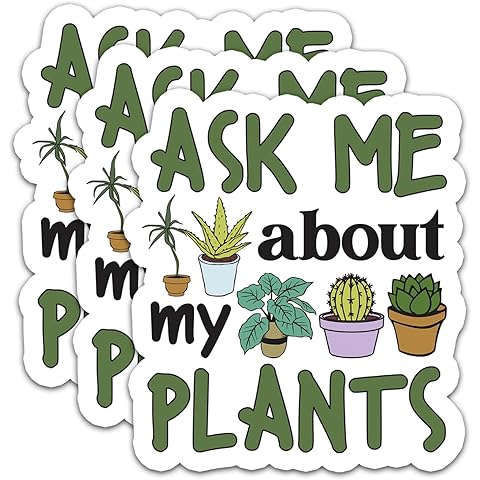 (3Pcs) Ask Me About My Plants Stickers Plant Stickers Tree Lover Stickers Decal Wat...