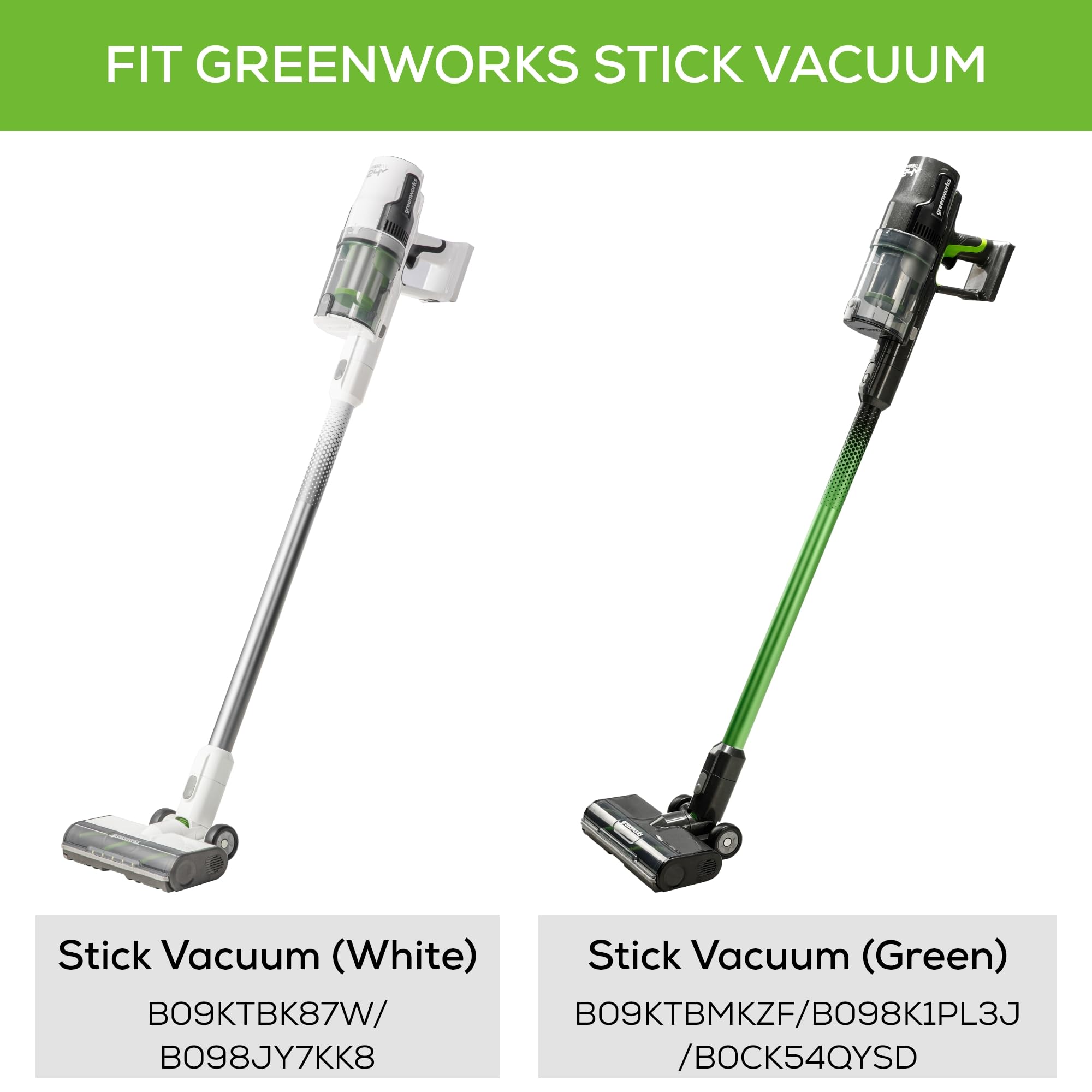 Greenworks 4400902 Kit Combinado de Piezas de Repuesto para aspiradora robótica, Color Blanco