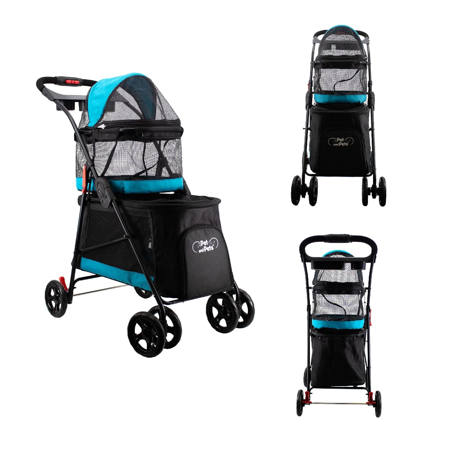 PETIQUE Pet & Pets Double Decker Pet Stroller, 11.53 Pound, Teal