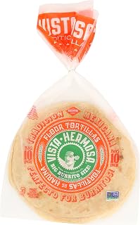 Vista Hermosa Flour Tortillas 6 Count 17 Oz - Clean Ingredients, No HFCS or Bleached Flour, Frozen Grocery