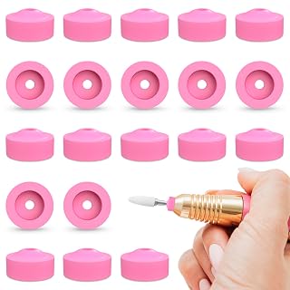 20 Pcs Nail Drill Dust Guard – Nail Drill Dust Collector 3/32", Pink Silicone Bit Covers, Shield Handpiece from Fine Debris & Clogging, Designed to Support Electric File Longevity – for Salon & Home