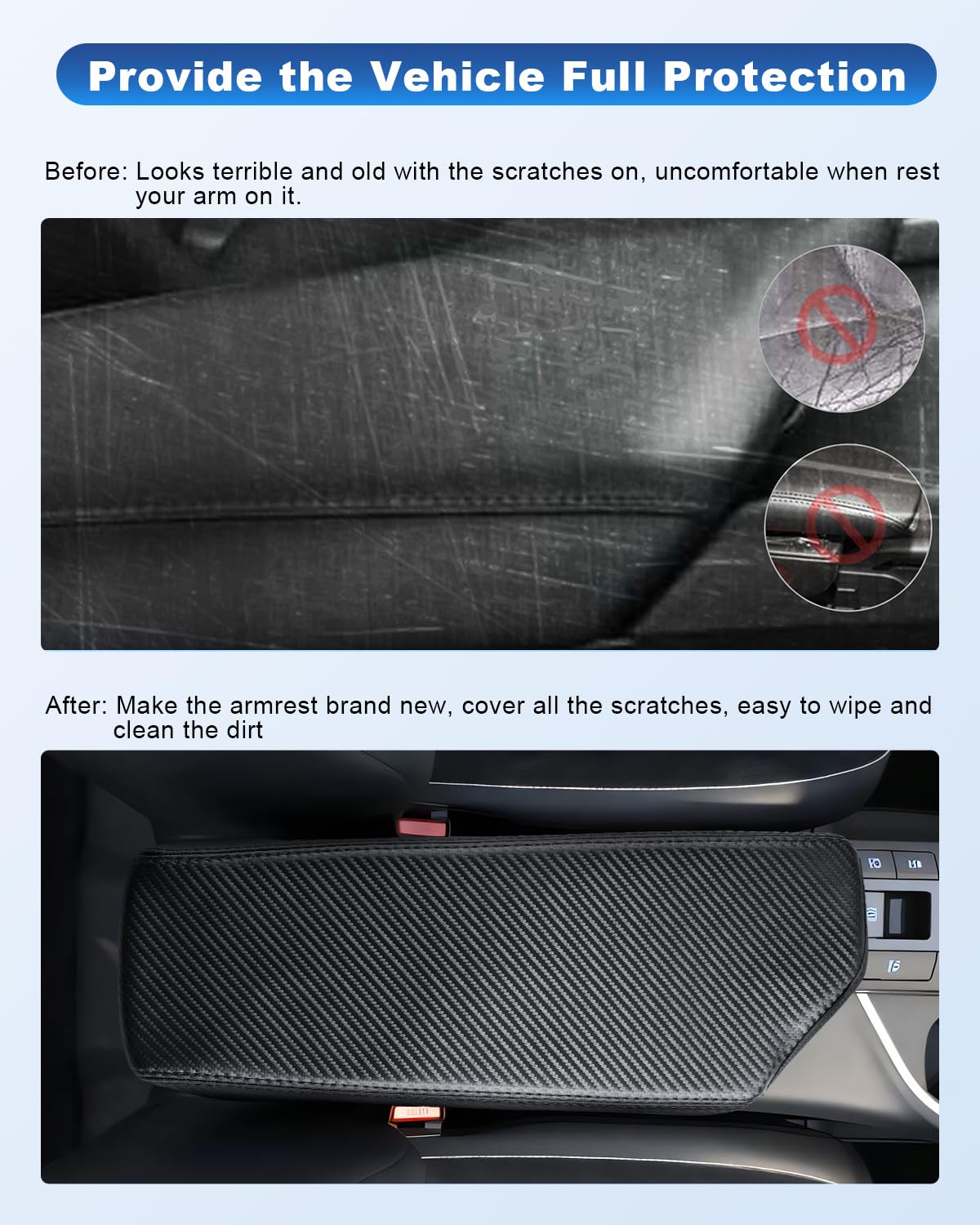 CDEFG Compatibile con Toyota C-HR CHR Hybrid 2024 2025 Bracciolo Centrale Braccioli Coperchio Copertura Protezione antigraffio Console Centrale Similpelle Bracciolo Box Cover Auto CHR 2024 Accessori