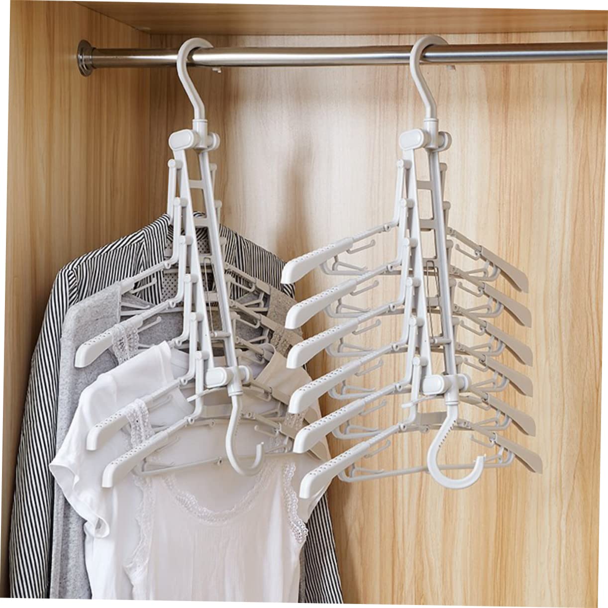 Alipis 1Pc Foldable Pants Hanger Multi Functional Telescopic Clothes Rack for Space Saving Wardrobe Organization Lightweight Design for Home Travel