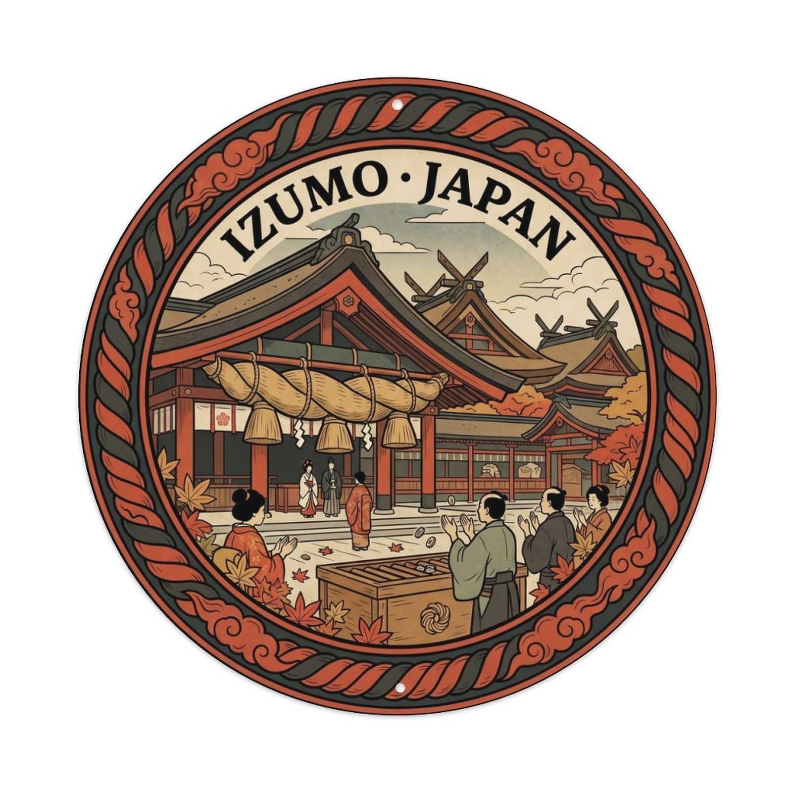 Izumo Taisha Grand Shrine Shimenawa Rope Castle Travel Metal Tin Sign