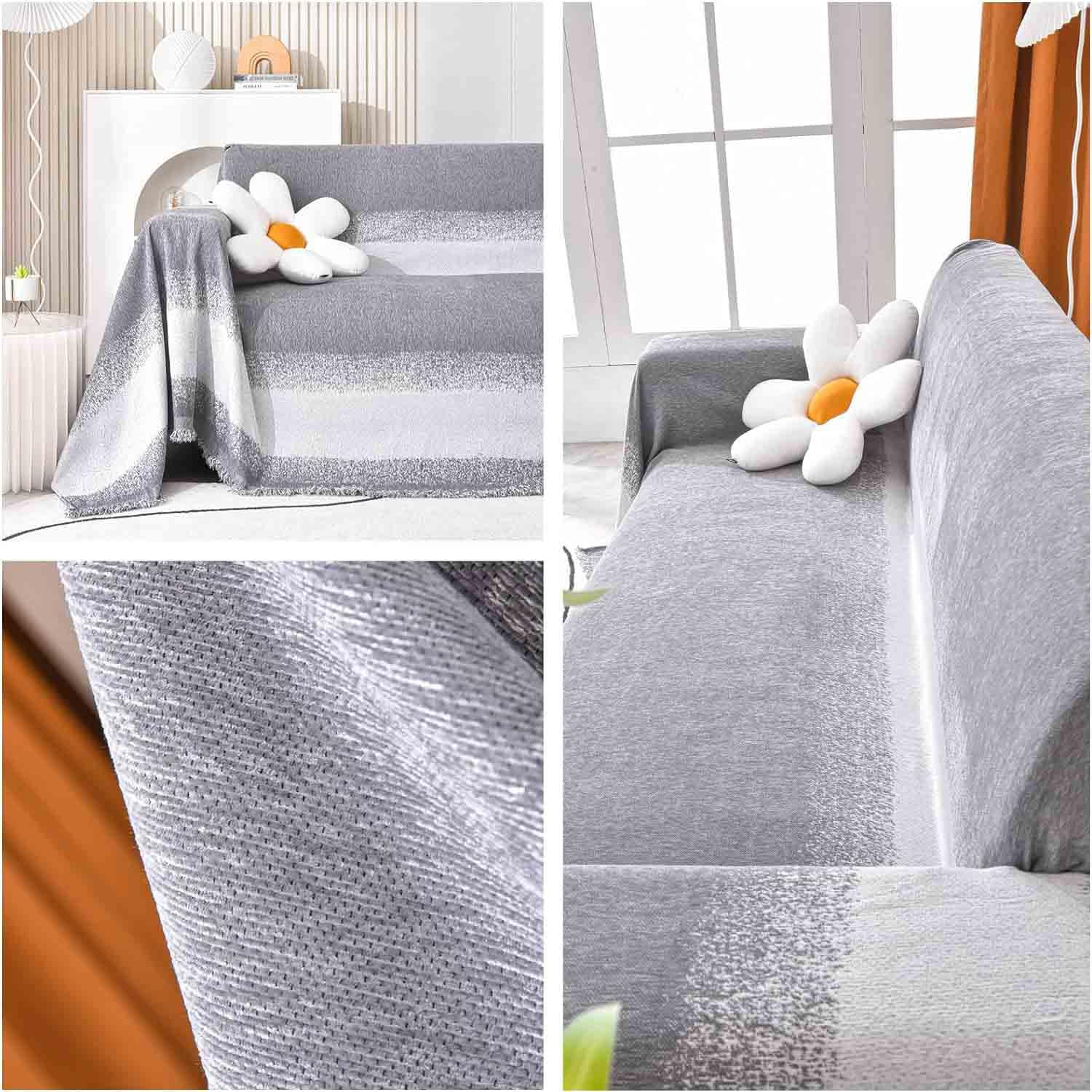 Funda de sofá antideslizante XXL para perro, manta grande de felpilla lavable, protector de mascotas de gran tamaño, 180 x 260 cm, elegante manta a cuadros para hogares aptos para perros