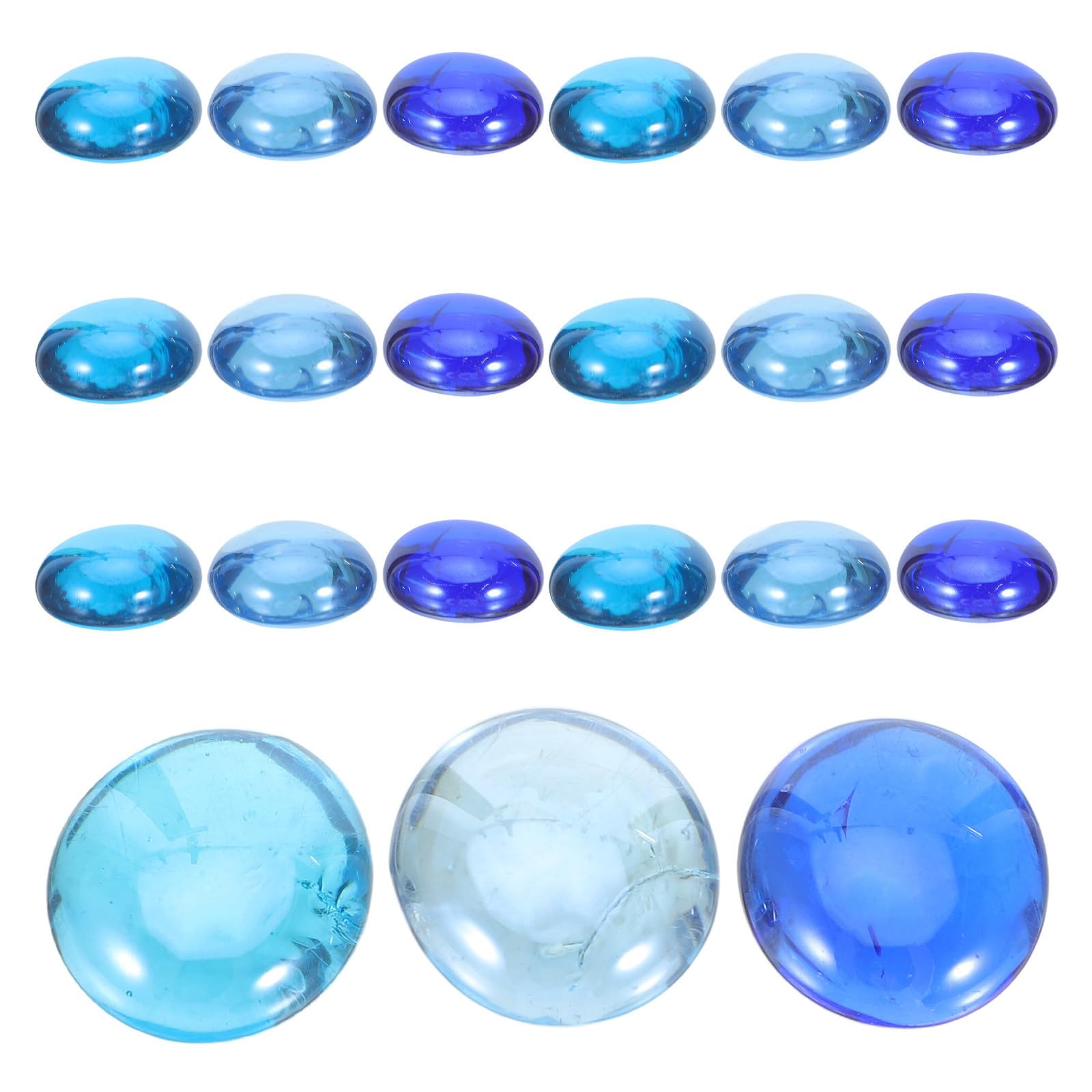 Galets lisses en verre bleu pour vase de salon et decoration zen du jardin ou des plantes