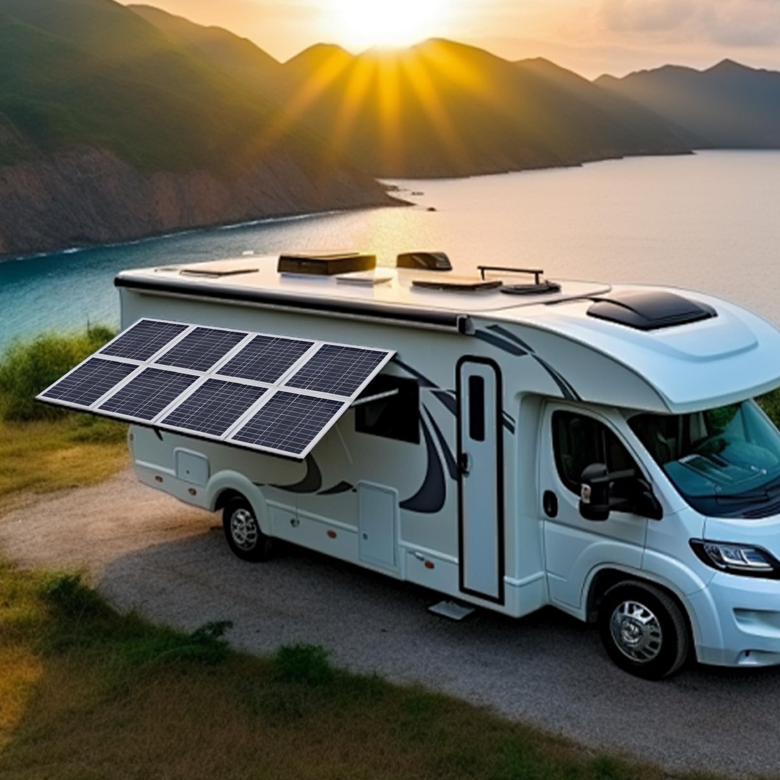 Kit di alimentazione solare, caricatore per batteria solare, kit di ricarica per auto, camion, moto, rimorchi, camper, trattori, motoslitte marine
