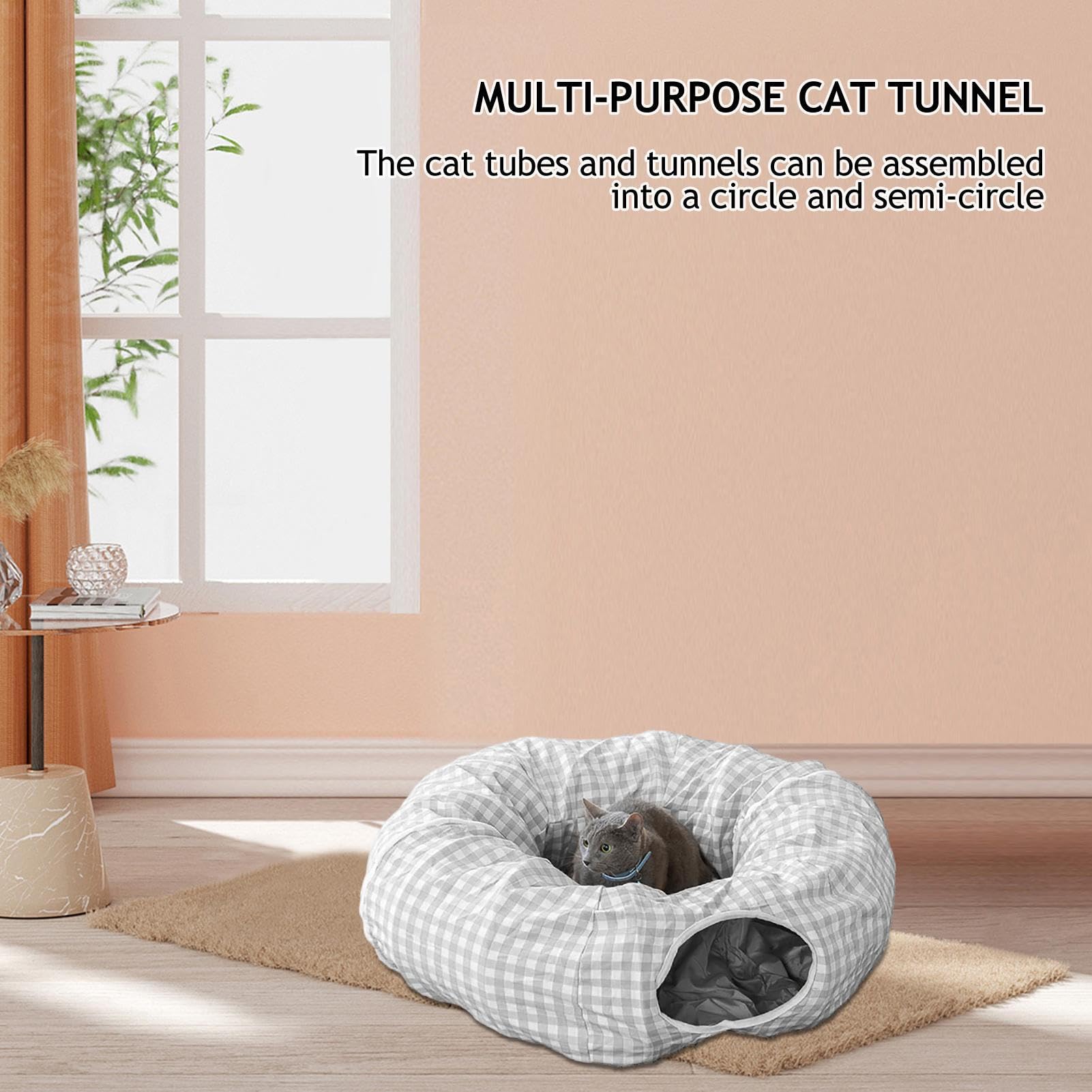 a ciambella per gatti, tunnel per nidi di gatti,Grotta per | giocattolo da per da interni con 2 ingressi - di ciambelle multiuso, forniture per animali domestici per cuccia, g