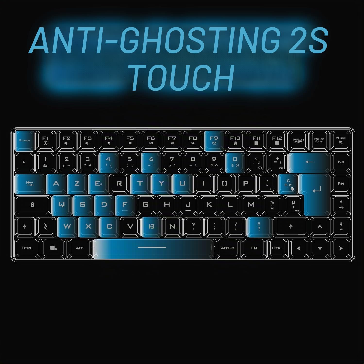 SPIRIT OF GAMER - Tastiera Gaming Wireless TKL 65% - Tasti Semi-Meccanici di cui 25 Anti-Ghosting - Connettività Wireless e Bluetooth - Compatibile con PC Gaming, Smartphone o Tablet