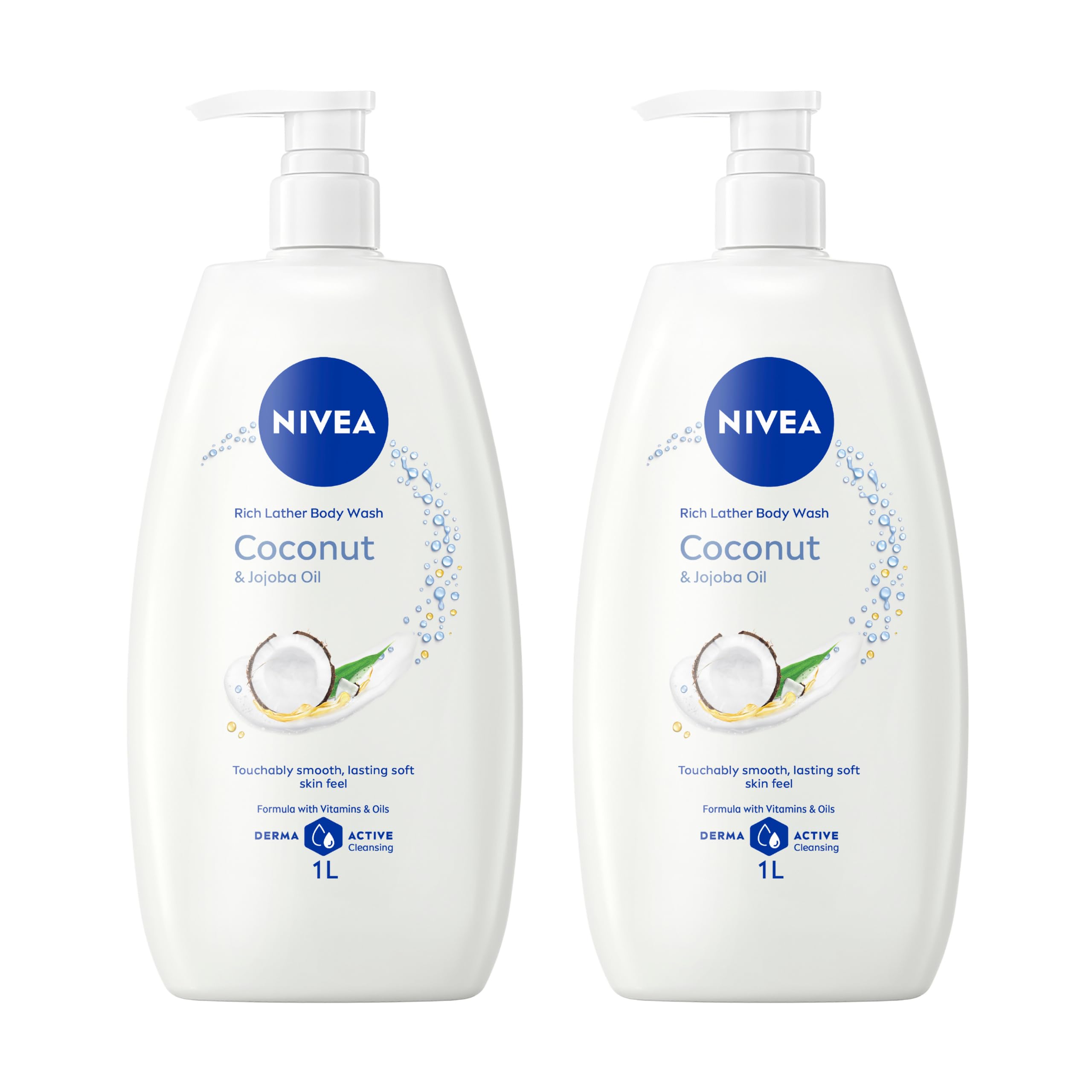 NIVEA Rich Lather Body Wash with Coconut & Jojoba Oil 1L