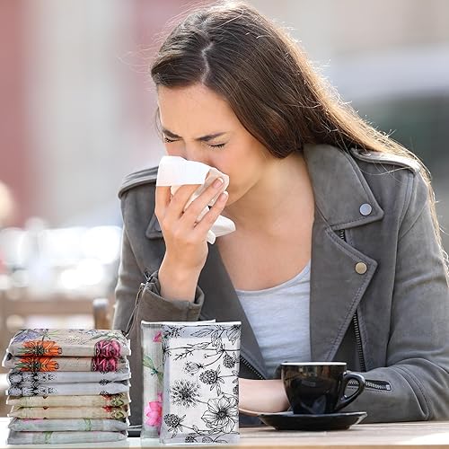 Vista 76 de PerKoop Paquete de 100 pañuelos de bolsillo para viajes, pequeños pañuelos faciales tamaño cartera, papel higiénico para viajes, suministros