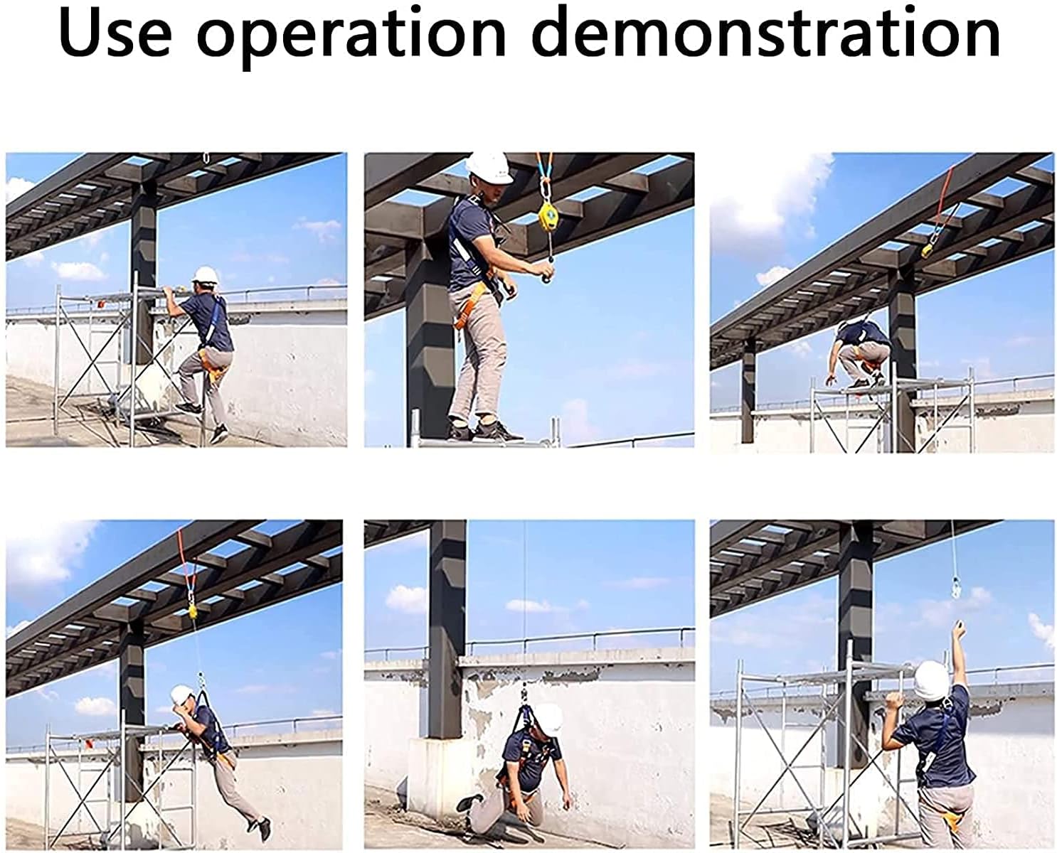 Fall Protection Self Retracting Lifeline Safety Rope,Cable Fall Protection Retractable Lanyard with Quick-Action Braking System,Roofing Construction Gear (Size : 2#(15m)) (1#(10m))