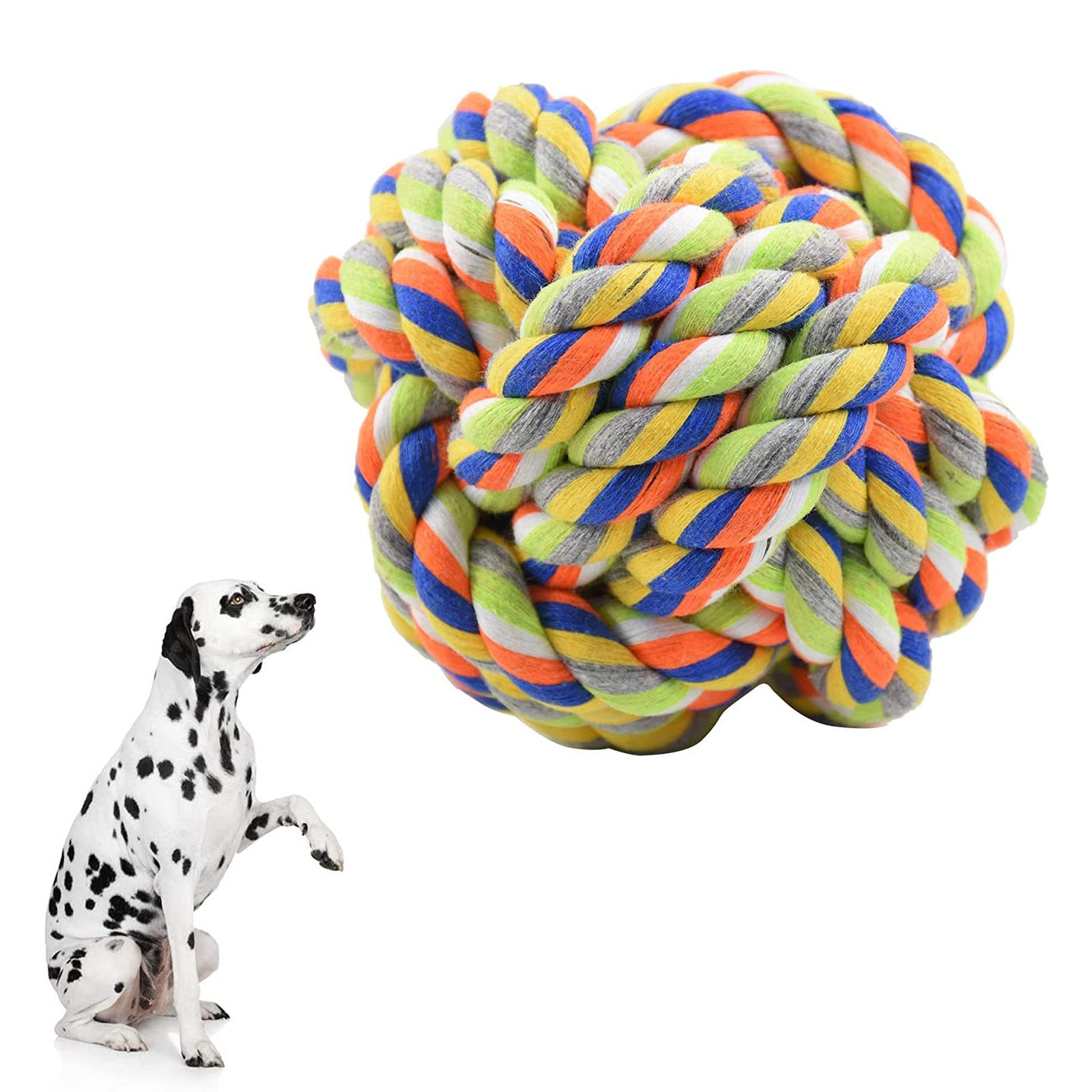 emily pets Large Dog Toys Rope Balls Toy for Dogs Big Tough Natural Cotton Rope Ball Chew Toy for Medium and Larger Breed(Color May Vary) (B0BRNFBX2L) Amazon Price History, Amazon Price Tracker