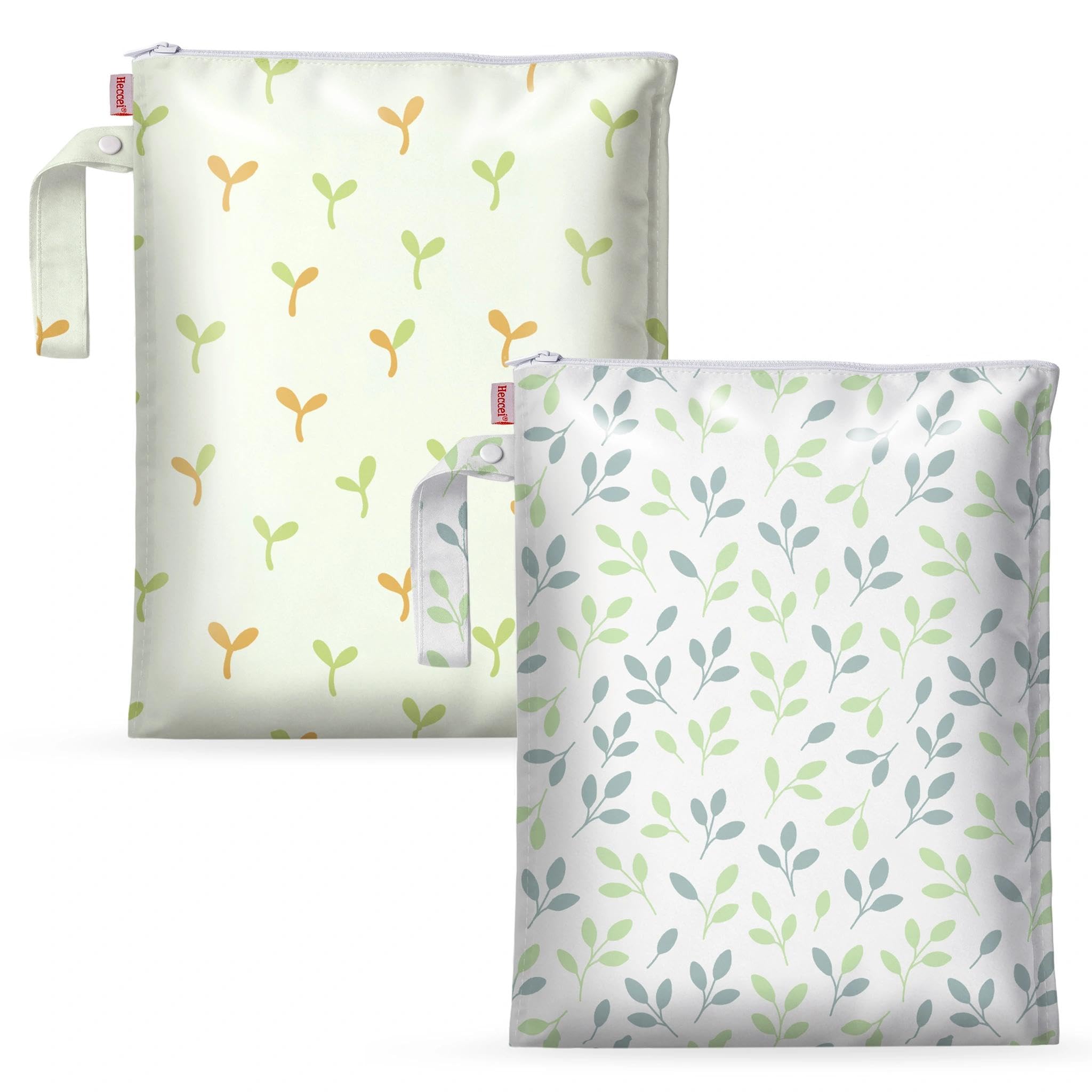 HECCEI Lot de 2 Sacs imperméables réutilisables lavables pour Couches en Tissu avec Pochette à Crochet 33 x 38 cm pour Articles de bébé, Natation, Plage, Gym, Piscine, Voyage
