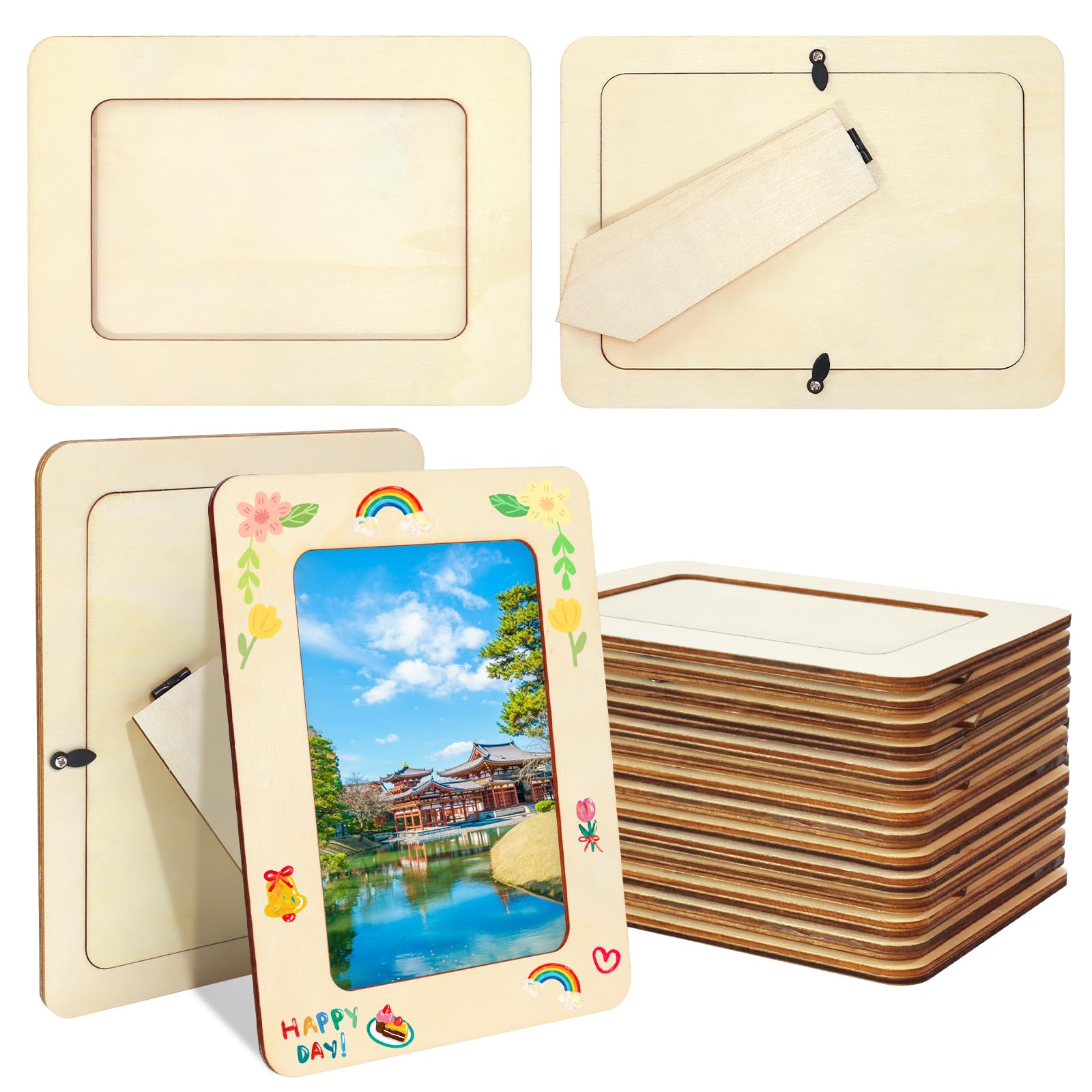 Amazon.com: VOKOY 25 Pack Wooden Picture Frames for Crafts, 4