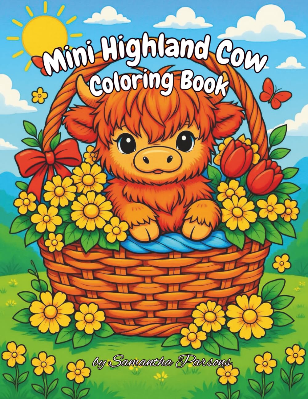 Mini Highland Cow Coloring Book: Cute Baby Highland Cows Coloring Book with Bold and Easy Pages | Highland Cow Coloring Book for Adults and Kids | ... Cows for Relaxation, Stress Relief, and Fun