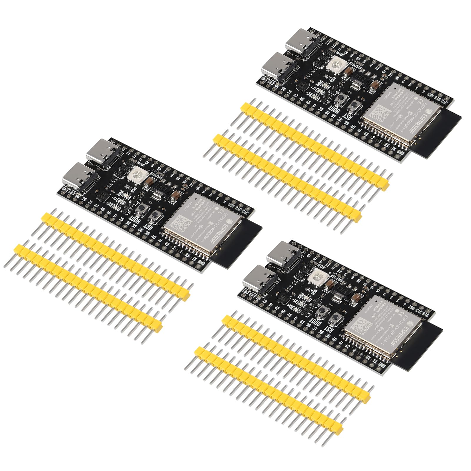 AITRIP 3PCS ESP32-S3-DevKitC-1-N8R2 ESP32-S3 Development Board Type-C WiFi+Bluetooth Internet of Things Dual Type-C Core Board N8R2 ESP32 ESP32-S3