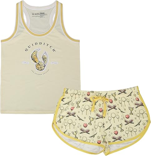 Miniatura 5 de Harry Potter Quidditch The Golden Snitch - Camiseta sin mangas con espalda cruzada para mujer y pantalones cortos Dolphin Lounge