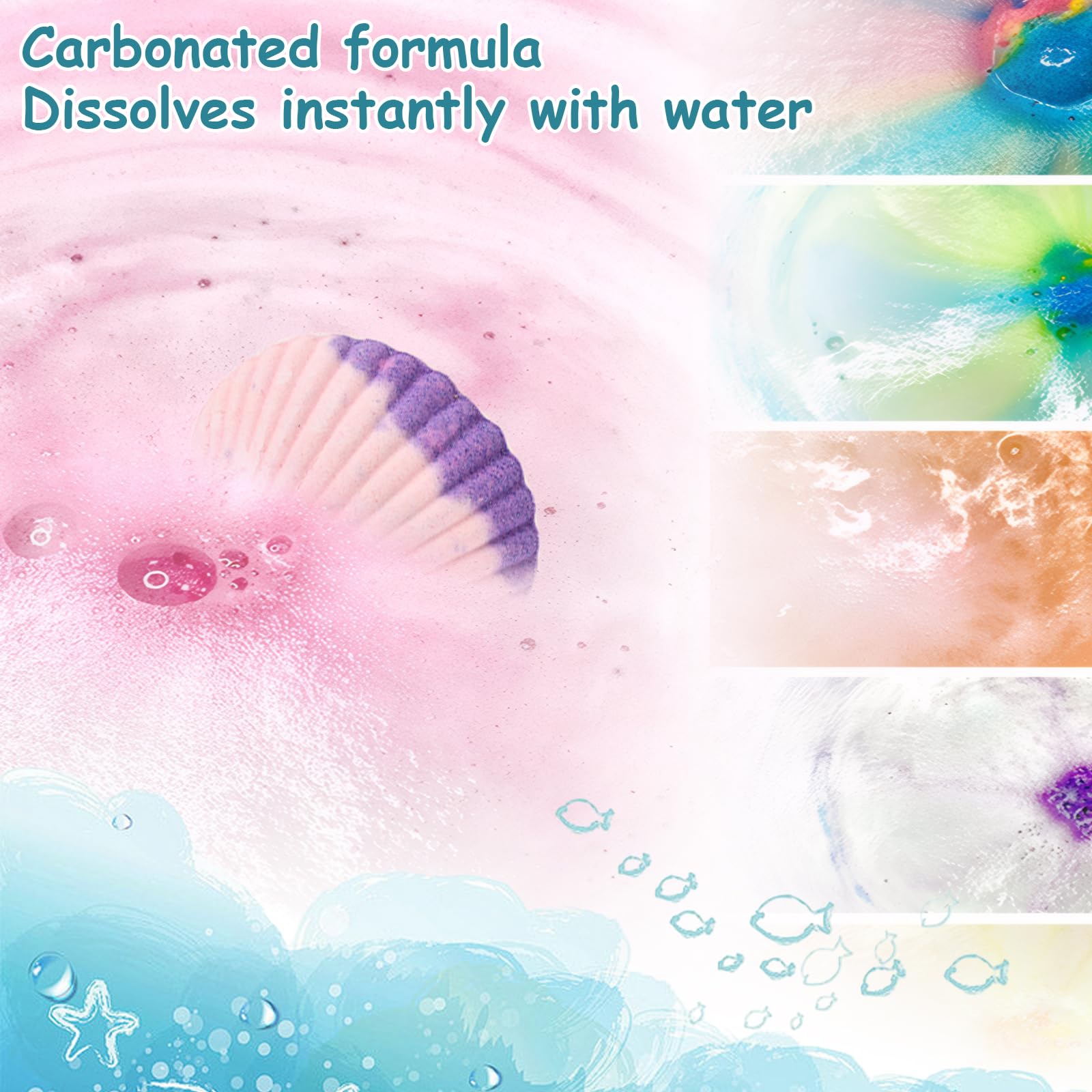 Bombe da Bagno Bambini con Gioielli Sorpresa, 9x150g Bomba da Bagno in schiuma naturale e organica, Effervescenti Bubble Bath Bombs Kit con Borse per Ragazze Regali di Compleanno Pasqua Natale