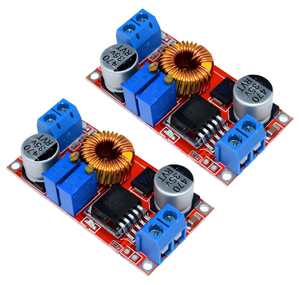 Shockley XL4015 E1 Lithium Battery Charger Module Board 5A DC to DC CC CV Step Down Charging Board Module Led Power Converter Charger Step Down Module Buck Converter Board (XL4015 Buck - 2 Piece)