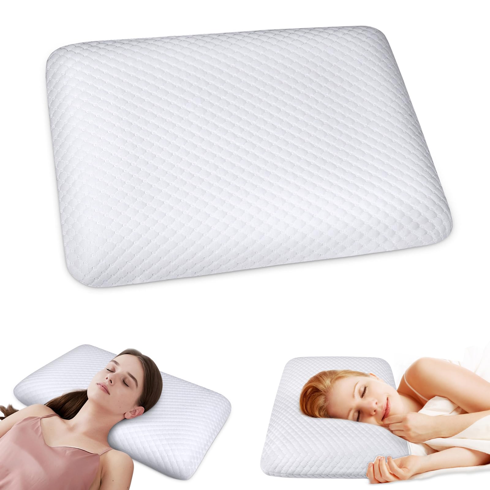 KTMOUW Memory Foam Pillow with Breathable Antibacterial Outer Cover Comfortable Pillow Res...