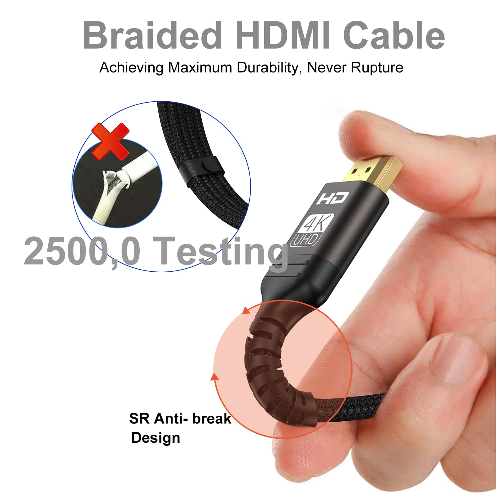 ❣️最終値下げ❣️ 4K HDMIケーブル 6.6フィート 2m 2本パック Amazon | XiAyriky HDMIケーブル 6.6フィート 2メートル HDMI 4K