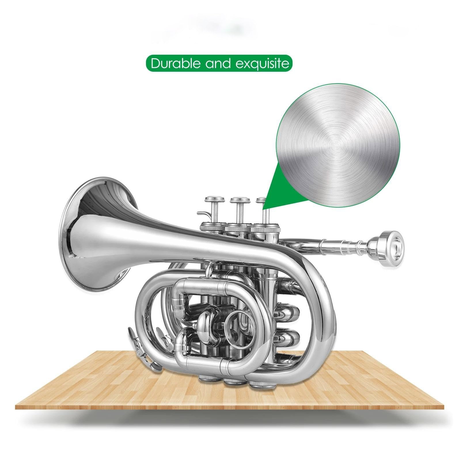 początkujących trąbka Bb Trumpet Mini Pocket Trumpet Torba Do Przenoszenia Rękawiczki Tkanina Róg Instrument Dęty Z Akcesoriami Trąbki