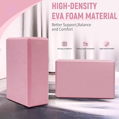 Miniatura 4 de Yoga Blocks 2 Pack 9x6x3 Inches, Sturdy Foam Yoga Block, Premium EVA, Non Slip High Density for Pilates Meditation, Stretching and Toning