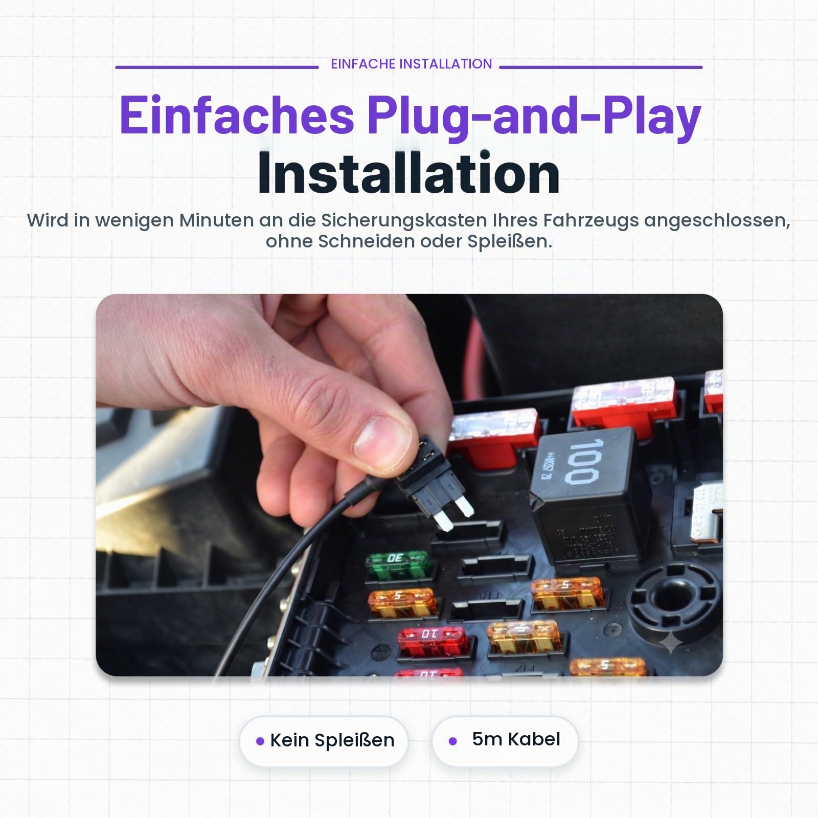 Nextbase OBD Hardwire Kit – Festverkabelung für Dashcam Modelle 122, 222, 322GW, 422GW, 522GW, 622GW – Einfache Plug & Play Installation am OBD-Anschluss, 5m Kabel & Batterieschutz