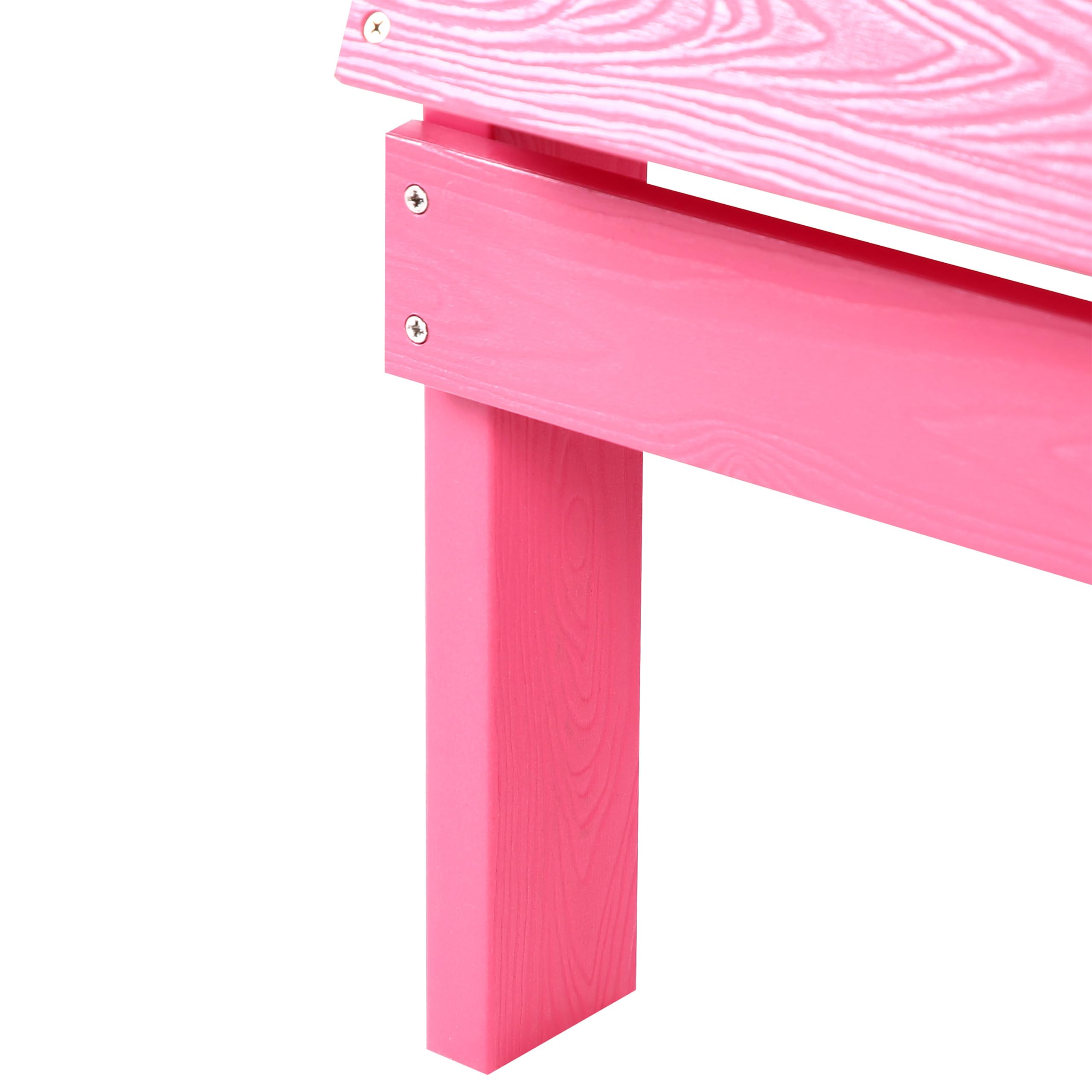 Chaise de Jardin en Plastique Effet Bois Terrasse Extérieur Rose Adirondack