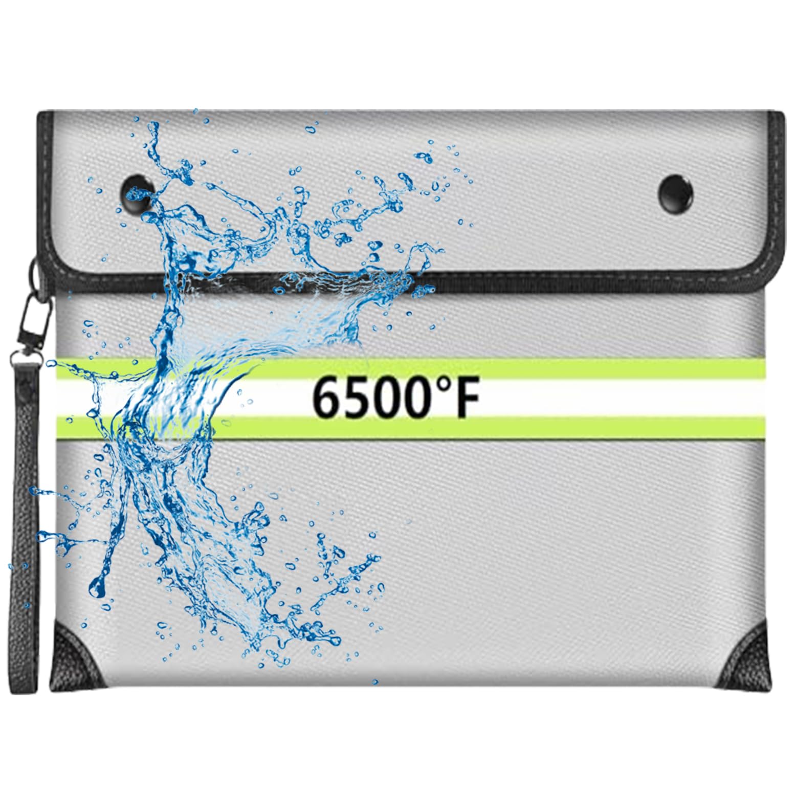 Fireproof Money Bag,6500°F Fireproof Waterproof Zipper/Reflective Strip,10 Layers of Heat Insulated Materials,Fireproof Document Bag with Handle for Cash/Important Documents/Valuables
