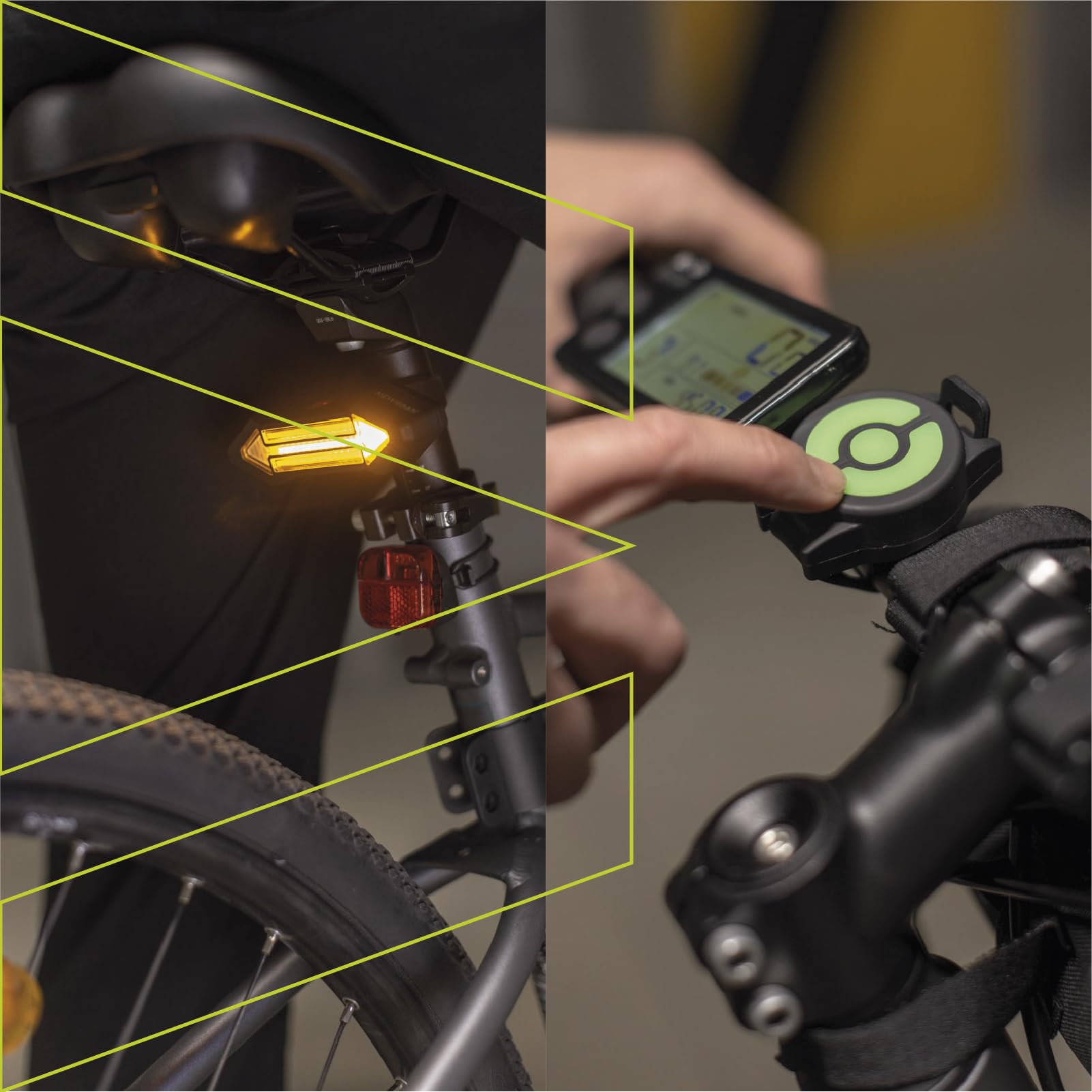 Clignotants pour vélo - Télécommande sans Fil - Autonomie 4h30 - Résistants à l’Eau - Installation sur la Selle - Rechargeables grâce au câble Micro-USB - 5 Modes d’éclairage - Noir