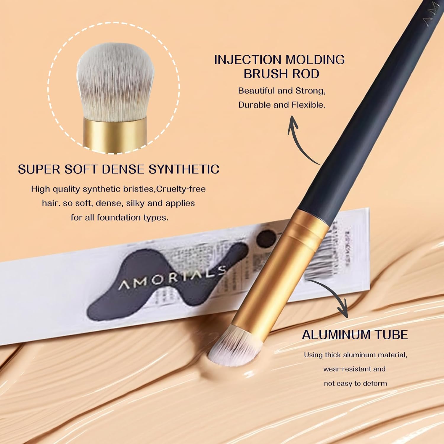 Under Eye Concealer Brush, Precision Round Head Makeup Brush for Dark Circles, Blemishes & Tear Troughs, Seamless Blending with Premium Synthetic Bristles