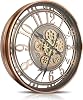 DORBOKER Real Moving Gears Wall Clock Large Modern Metal Clocks for Living Room Decor,Industrial Steampunk Unique Vintage Decorative Clock for Home Farmhouse Office, 46cm18 inch Red Copper Arabic