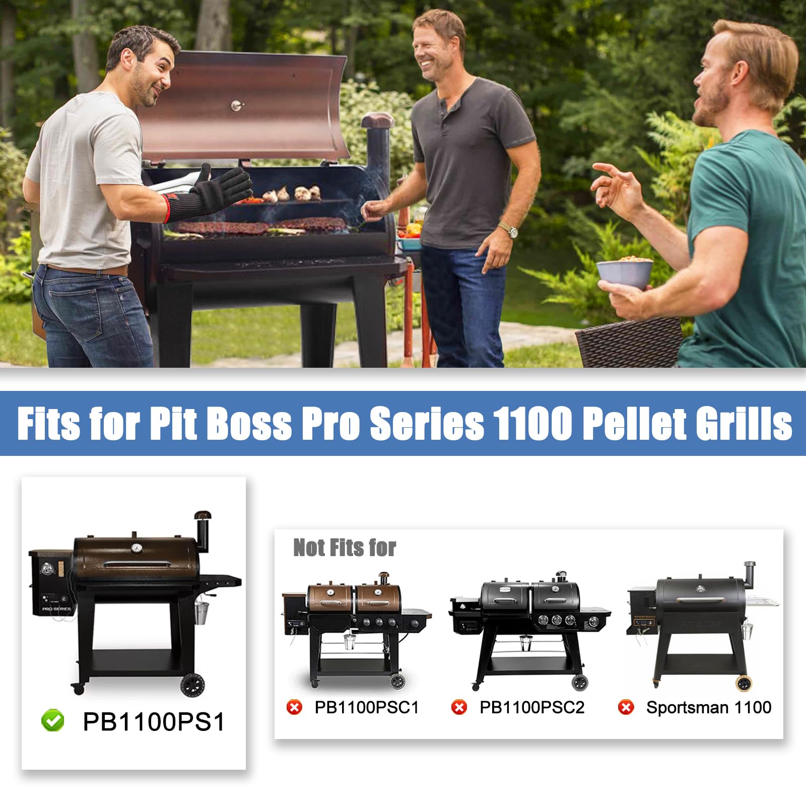 Kit per griglia a pellet Pit Boss Pro Series 1100(PB1100PS1), include coperchio scorrevole e kit inferiore, parti di ricambio Pit Boss Smoker Grill