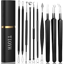 Professional Pimple Popper Tool Kit 10 Pieces Blackhead Remover Tweezers Extractor Acne Removal Kit for Easy Removal for Pimples Comedone Extractor Tools for Removing Zit