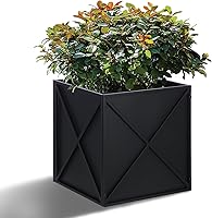 Vista 1 de BAYN Macetero Cuadrado de Metal Maceteros Altos para Plantas de Exterior Moderno Resistente con Agujeros de Drenaje para Exterior Interior Patio