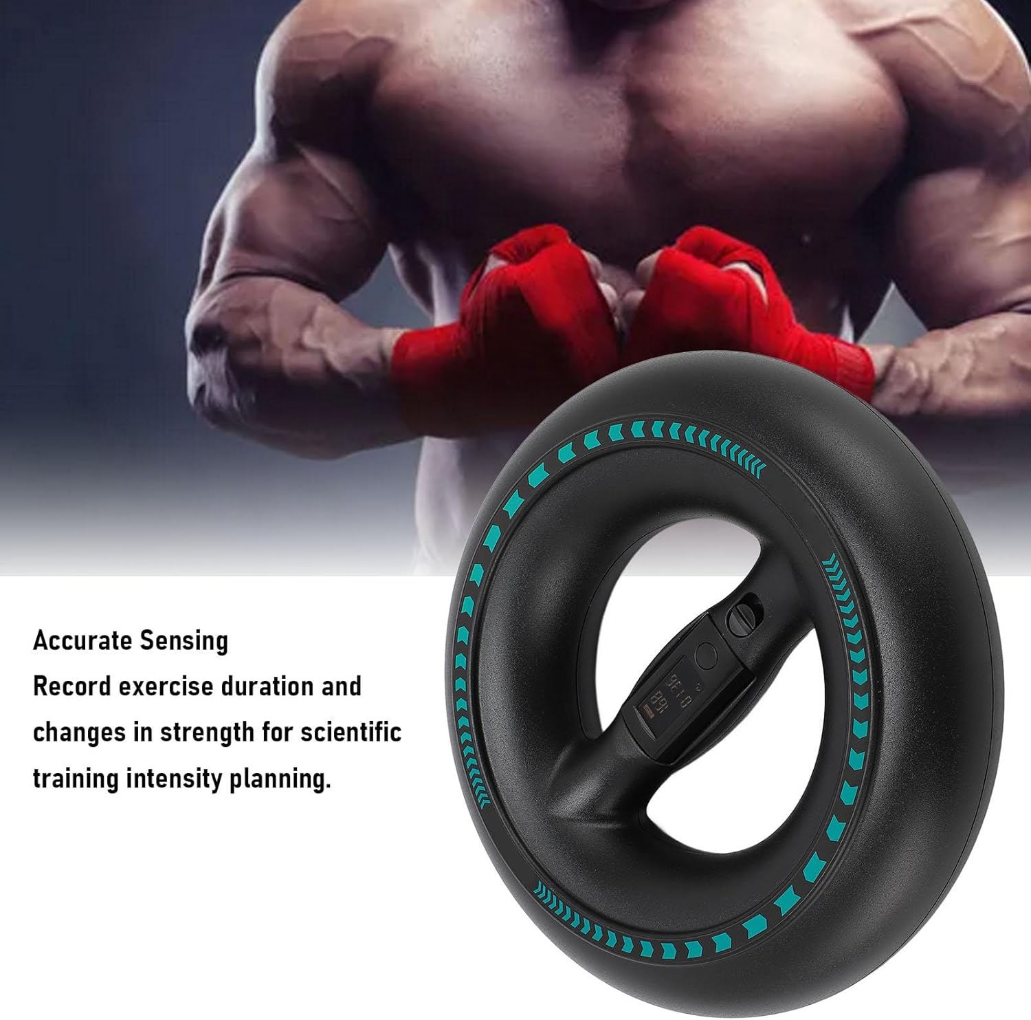 Alomejor Wrist Ball, Smart Display Curved Handle Vital Wrist Ball Hand Exerciser for Arm Finger Chest Back Muscle Exercise at Home or Office