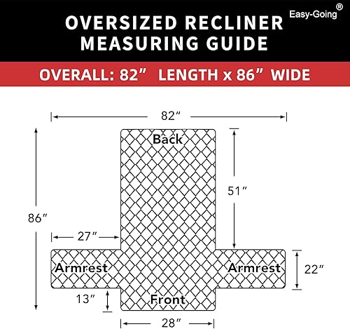 Miniatura 6 de Easy-Going - Funda para silla reclinable extragrande, reversible, resistente al agua, protector de muebles con correas elásticas, para mascotas
