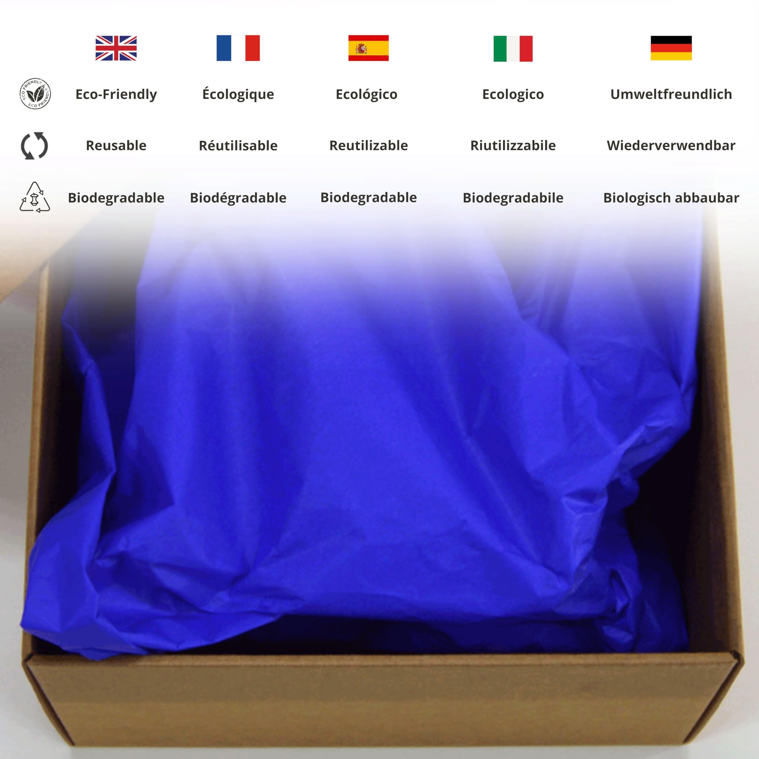 Papier de Soie Bleu Saphir (Pack 500) 50x75cm