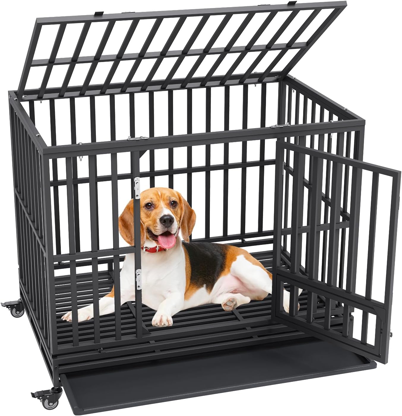 VEVOR 47 Inch Heavy Duty Dog Crate, Indestructible Dog